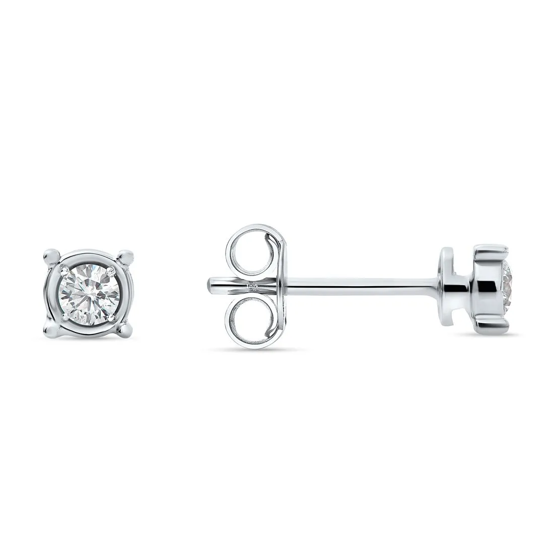 Classic Round Solitaire Diamond Earrings